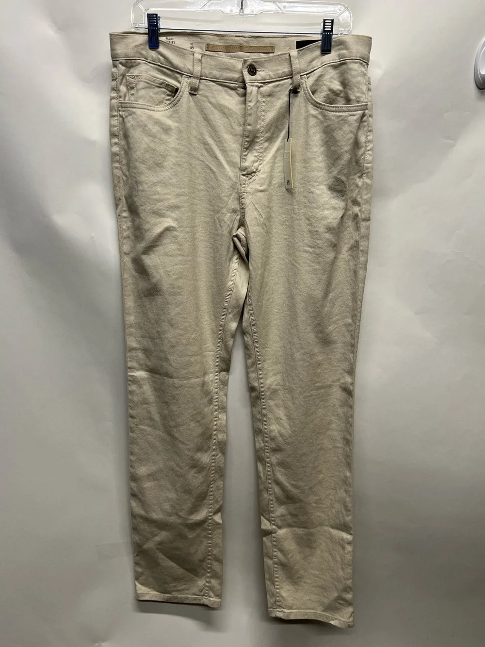 Banana Republic Men’s Traveler Slim Fit Cream Linen Cotton 5-Pocket Pants 32x30